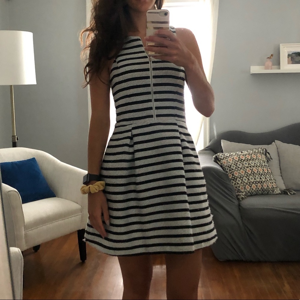 Black and white dress.